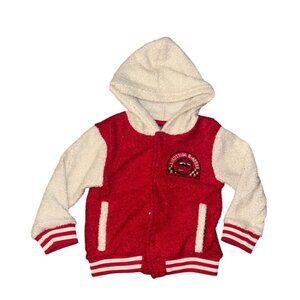 Disney Pixar Cars Lightning McQueen Toddler Hoodie Jacket Red & White 4T